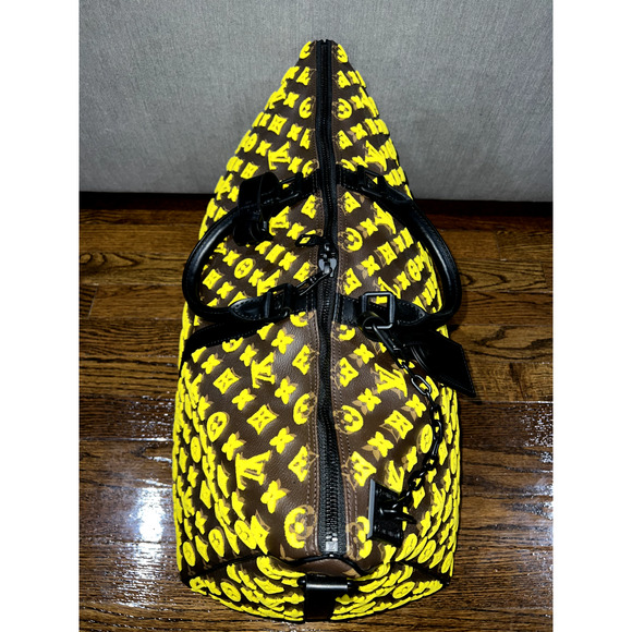 Louis Vuitton Keepall Triangle Bandouliere 50 Tuffetage Yellow Duffle Travel Bag - Picture 10 of 11